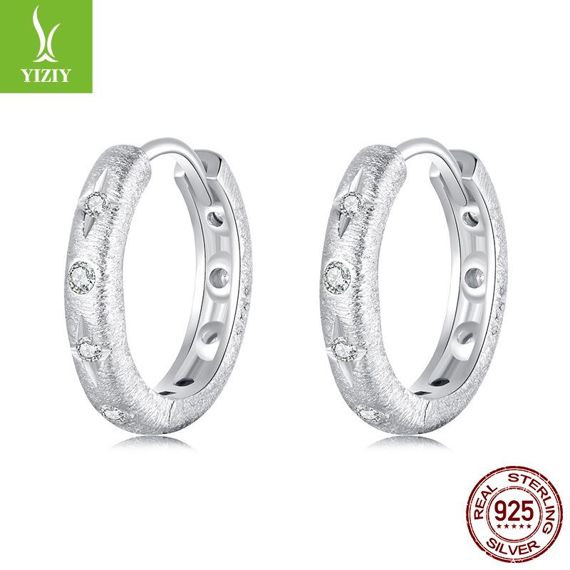 Серьги из стерлингового серебра S925 для женщин, Персонализированные высококачественные серьги-кольца с цирконами, Ювелирные изделия