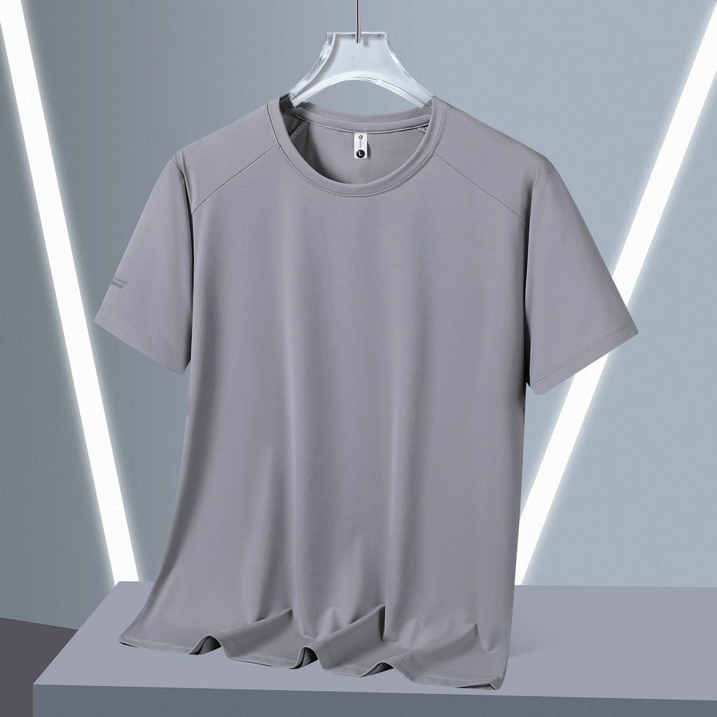 Футболка мужская летняя свободная тонкая с коротким рукавом большого размера, одежда для полных мужчин с добавлением жира и увеличенная мужская одежда из ледяного шелка