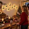 Seasonal Interior Wall Lighting LED Reindeer Decoration, 3D Light-Up Wooden Christmas Glow Silhouette Lights, Warm Backlit Cordless Holiday Decor Peel