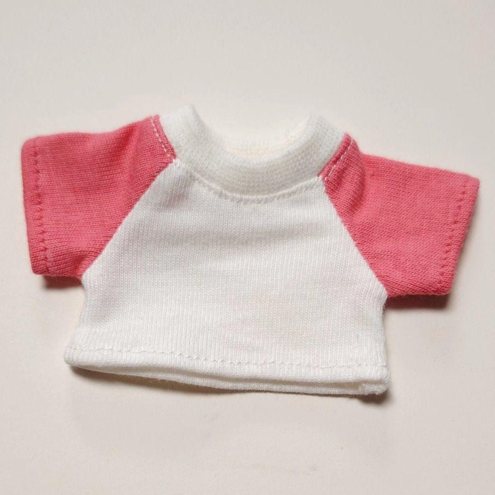 Футболка в стиле сращивания, повседневная одежда, 8 цветов, мягкие игрушки для кукол, футболка, блузка для 15-сантиметровой хлопковой куклы