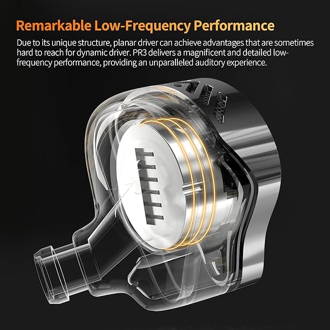 Through the Barrier of Acoustic Technology KZ PR3 Wired Type Ear HIFI Sound Ear Unprecedented Hearing Experience Small and Lightweight Design