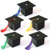 50Pcs Graduation Hat Candy Boxes with Tassels Square Chocolate Goodies Snack Paper Storage Boxes Party Favors Treat Packaging Boxes