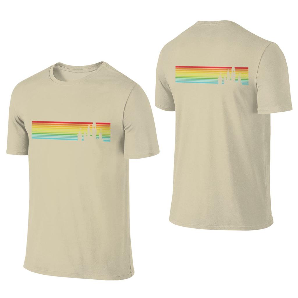 Retro Castle Stripes Crew Neck Reversible Tshirt Commuting Casual Thin For Summer Tee