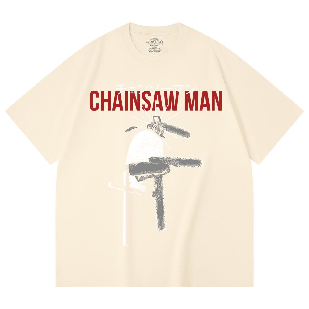230 Gsm 100% Cotton Chainsaw Man V41 Denji Print Unisex Heavy Cotton T Shirt