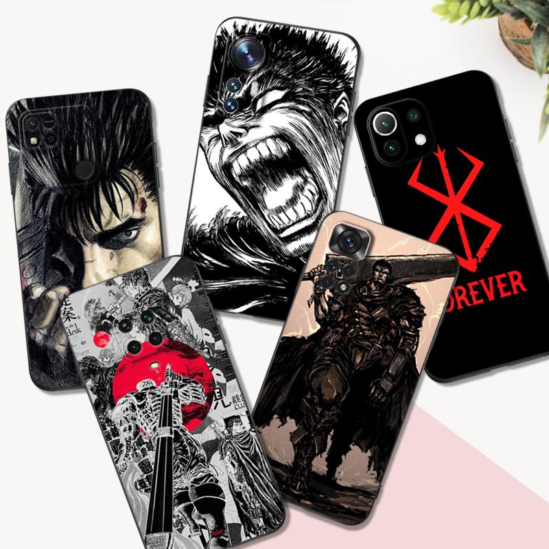Черный чехол из ТПУ для Xiaomi mi 12 lite pro SX 11lite NE 11i 11T Pro Redmi 10 10A 10C 4G 5G Berserk