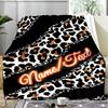 1PC Custom Name Leopard Print Fashion Trend Outdooor Flannel Blankets Throw Blanket All-Season Throw Gift Bedspread for Couch, Bed, Camping Holiday Bi