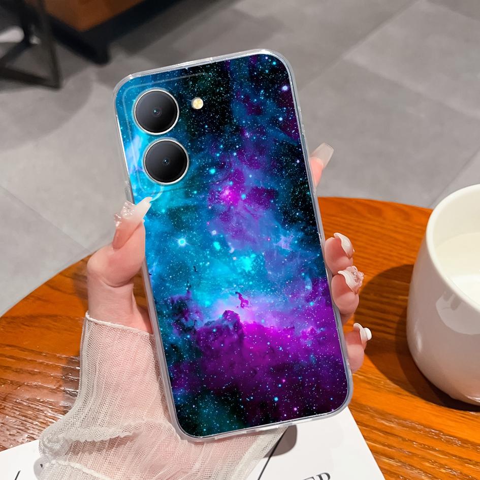 Phone Case For Vivo Z5X Z1 Pro Y77e Y9s Y91C Y83 Y90 Y97 Cover Fashion Starry Sky Phone Bag Shockproof Transparent Matte Soft Silicone For Vivo Bumper