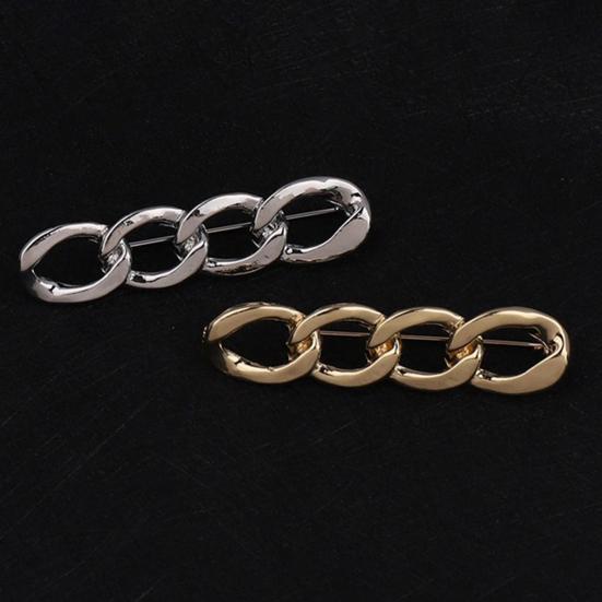 Женская брошь в форме полой цепочки, полированная, однотонная, противоскользящая, износостойкая, пальто, украшение для шарфа, булавка для позиционирования одежды, ювелирные изделия