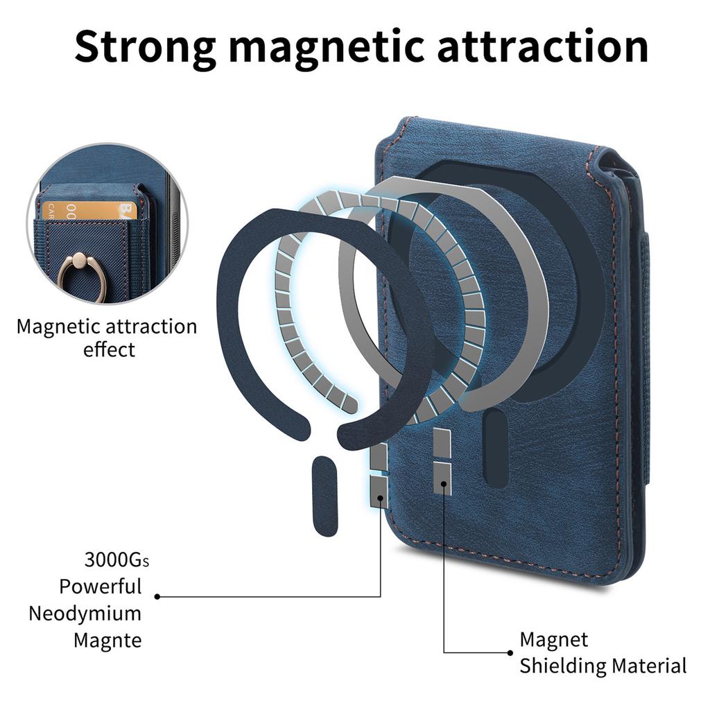 For Samsung Galaxy A36 5G Case Compatible with MagSafe Leather Back Cover with Detachable Card Holder Kickstand