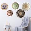 1PC Woven Rattan Disc Home Straw Round Plate Ornament Handmade Wall Hangings Boho Natural Papyrus Tassels Art Decoration