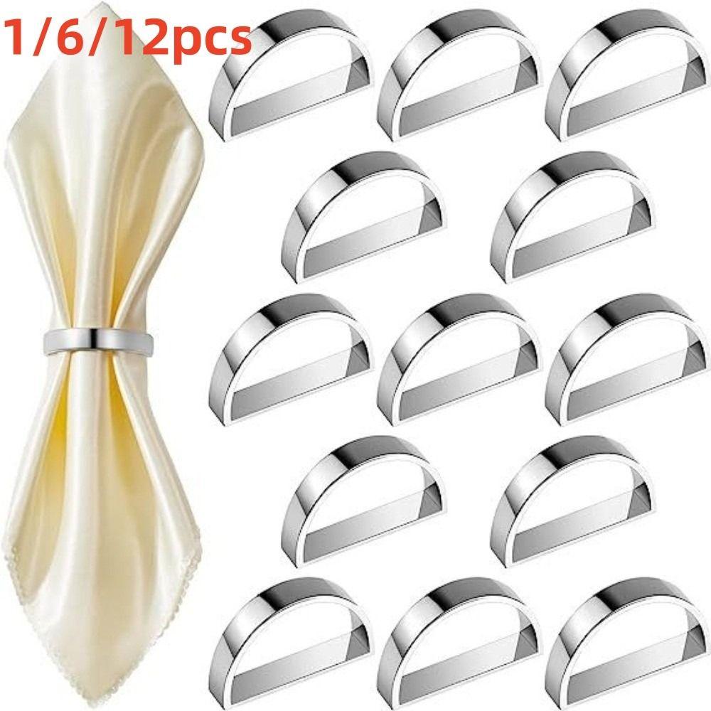1/6/12pcs D-shaped Napkin Holder Metal Dinnig Table Decoration For Wedding Birthday Party