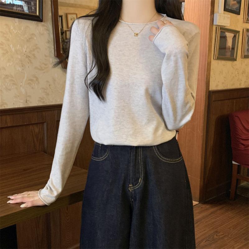 Свитер с плечами женский мягкий восковой внутренний вязаный свитер осень и зима повседневный простой базовый топ с длинными рукавами