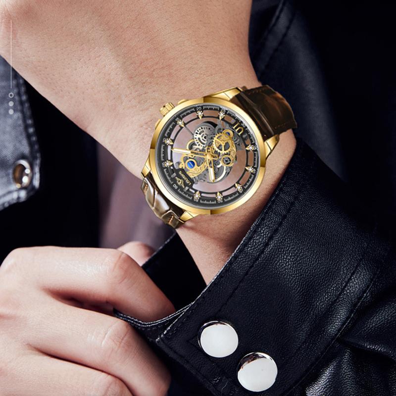 Men Quartz Watch Skeleton Wristwatch Skeleton Retro Man Watch Clock Watches