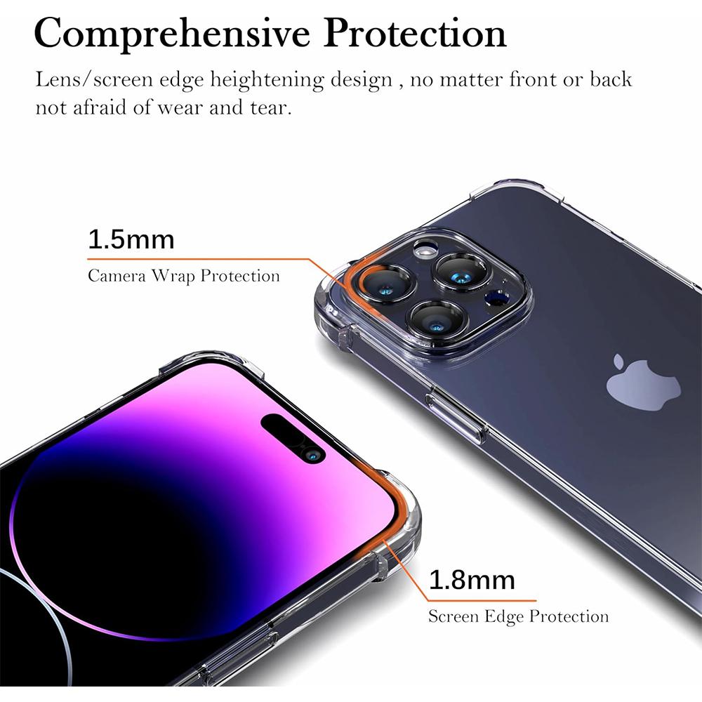 Противоударный чехол Airbags для iPhone 16E 16 E 15 Pro Max 14 Plus 13 Mini 12 11 X Xs Xr Se 2022 2020 7 8 6 6S 16Pro Crystal Clear Phone Cover Аксессуары