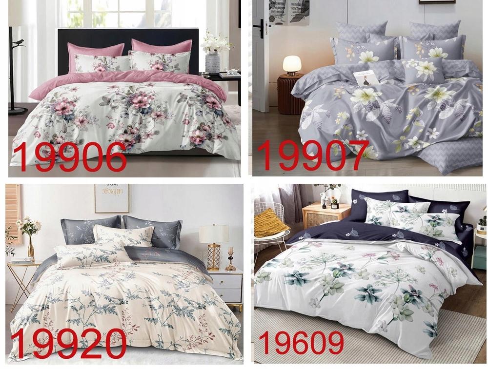 Warm flannel bedding 200x220 + Polish pillowcases 3 pieces, flowers