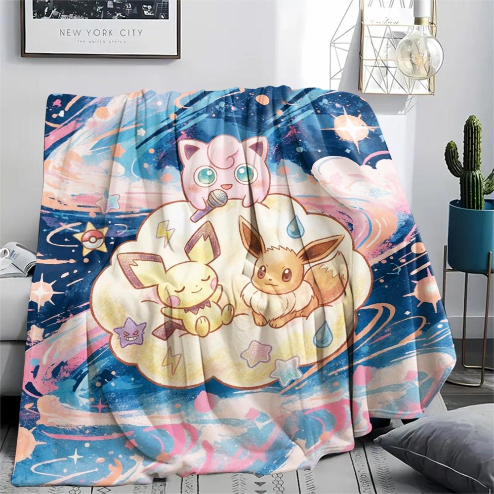 Pokemon Pikachu Print Flannel Blanket, Ultra Soft High Quality All Seasons Warm Throw, Home Decor Cozy Blanket, Perfect Christmas Gift