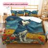 Boy and Animals at Night  Pattern Bedding Quilt Set Quilt Cover Pillowcase Home Decoration  Gift (1 * duvet cover + 2 * pillowcase, without core)