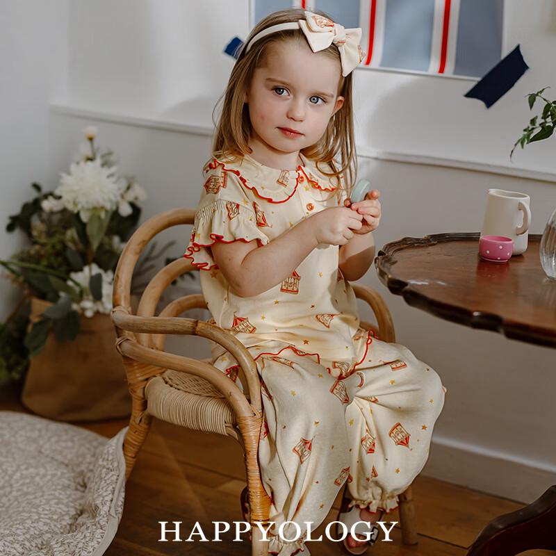 Happyology Девочки Подростковый Топ в Британском Стиле с Цветочным Принтом и Короткой Рукавой