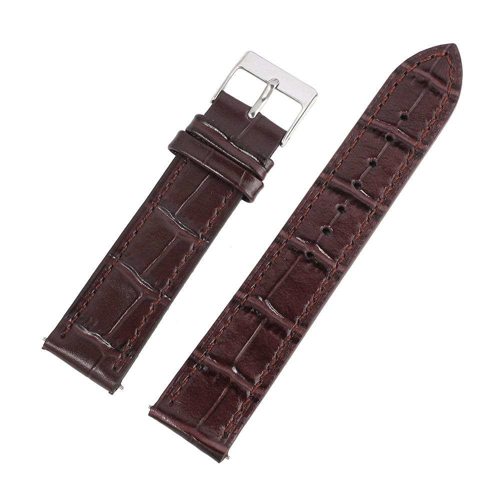 Universal Replacement Leather Watch Strap Black Brown Wristwatch for Men Women 17mm 18mm 19mm 20mm 21mm Bamboo Pattern Watchband