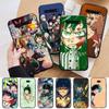 Чехол AD87 My Hero Academia Black для iPhone 16 15 Plus 14 13 12 11 Pro 8 7 6S SE 5S X XR XS Max Realme C30 C33 C31 9I Huawei Y8P Y9 Sofe Cover