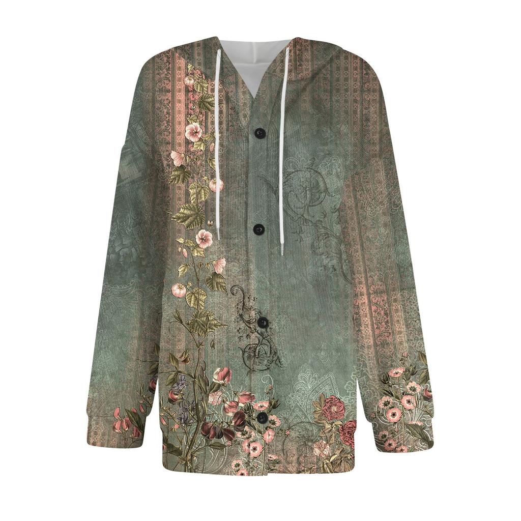 Женская мода повседневная шерстяная вязка с капюшоном и пуговицами с длинным рукавом