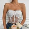 2023 European & American INS Style Lace Mesh Rose Tube Top Vest