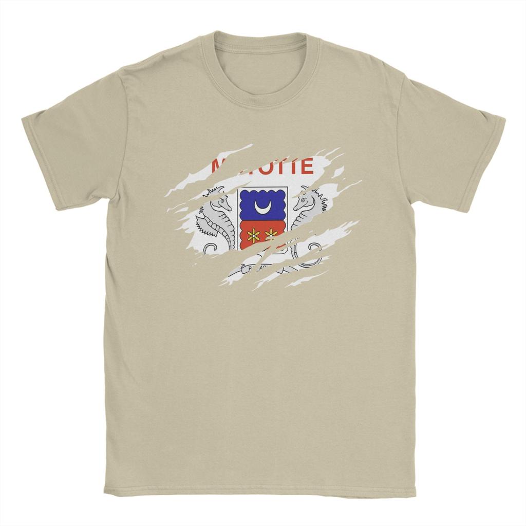 Mayotte flag T Shirts Unisexs 100 Cotton Novelty TShirt Crewneck Tees Short Sleeve Clothes Printed