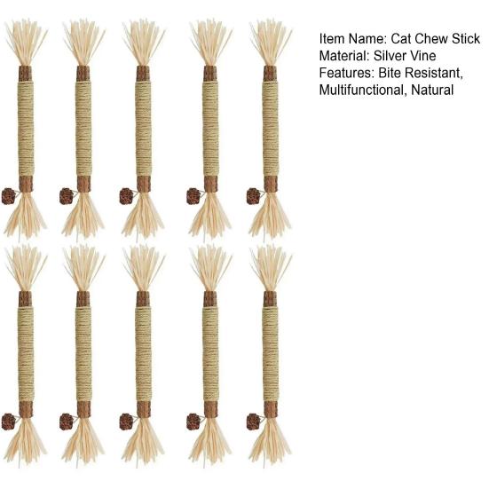 Cat Chew Stick Natural Silver Vine Stick Cats Oral Health Chew Toy Dental Stick for Cats Kittens Treats Interactive Play Training