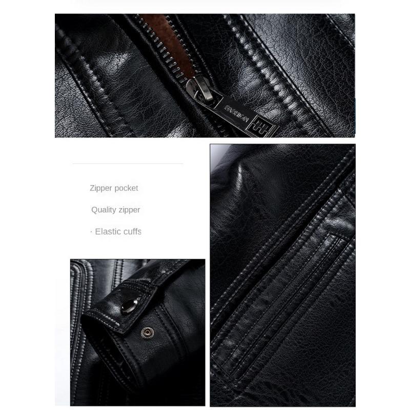 Мужское зимнее кожаное пальто для среднего и пожилого возраста, мужская меховая утолщенная кожаная куртка на флисовой подкладке, мужское кожаное пальто