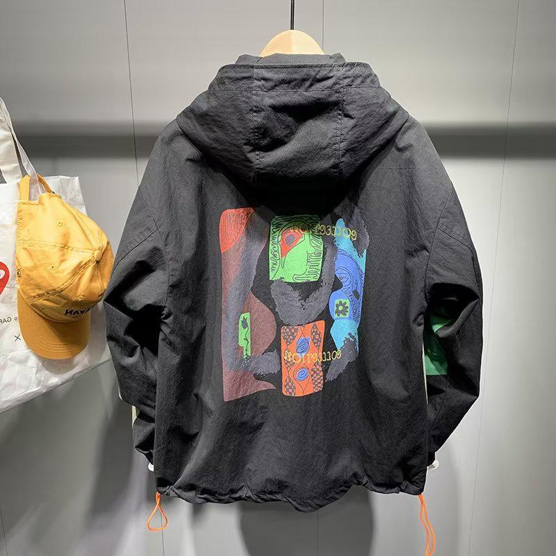 Men's Trendy Hooded Jacket: Casual Loose-Fit, Split Design for Spring & Fall Fashion