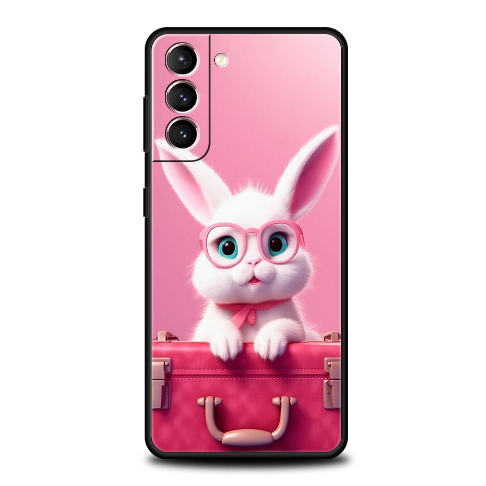 Милый Кролик в Фиолетовой Шляпе Чехол для Samsung Galaxy S24 S23 S22 S20 S21 FE Ultra S24 S23 S10 S10E S9 S8 Plus 5G Чехол для Телефона