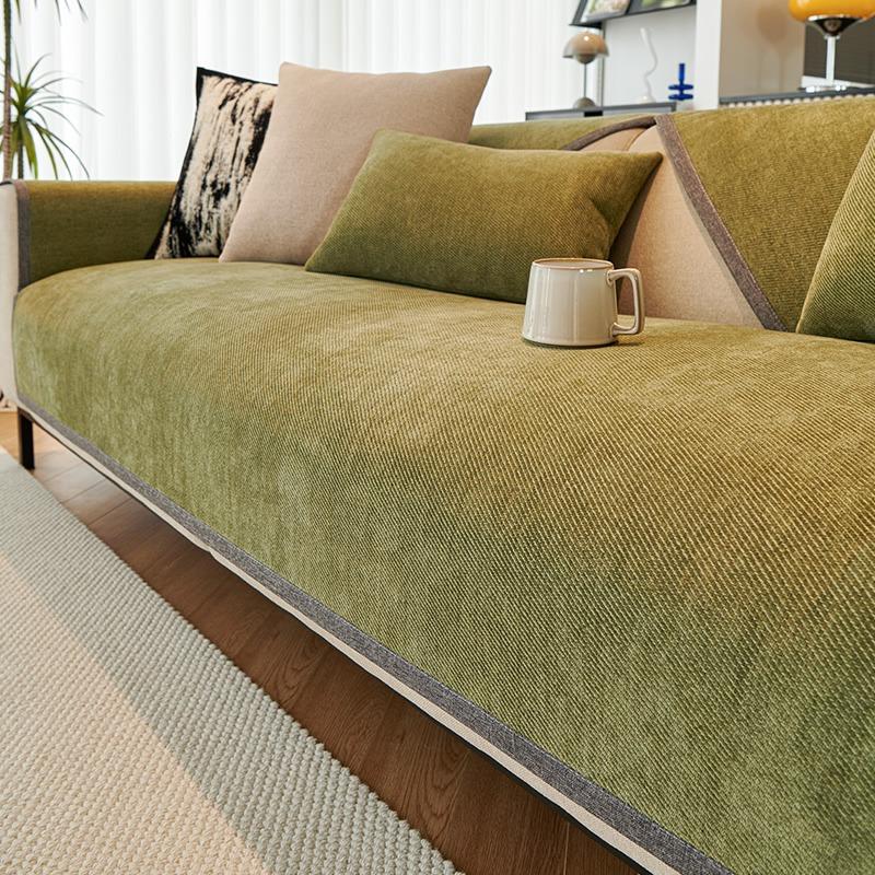 Minimalist Twill Solid Chenille Sofa Cover for All Seasons Living Room Non-slip Sofa Seat Cover Couch Slipcover, Sofa Towel