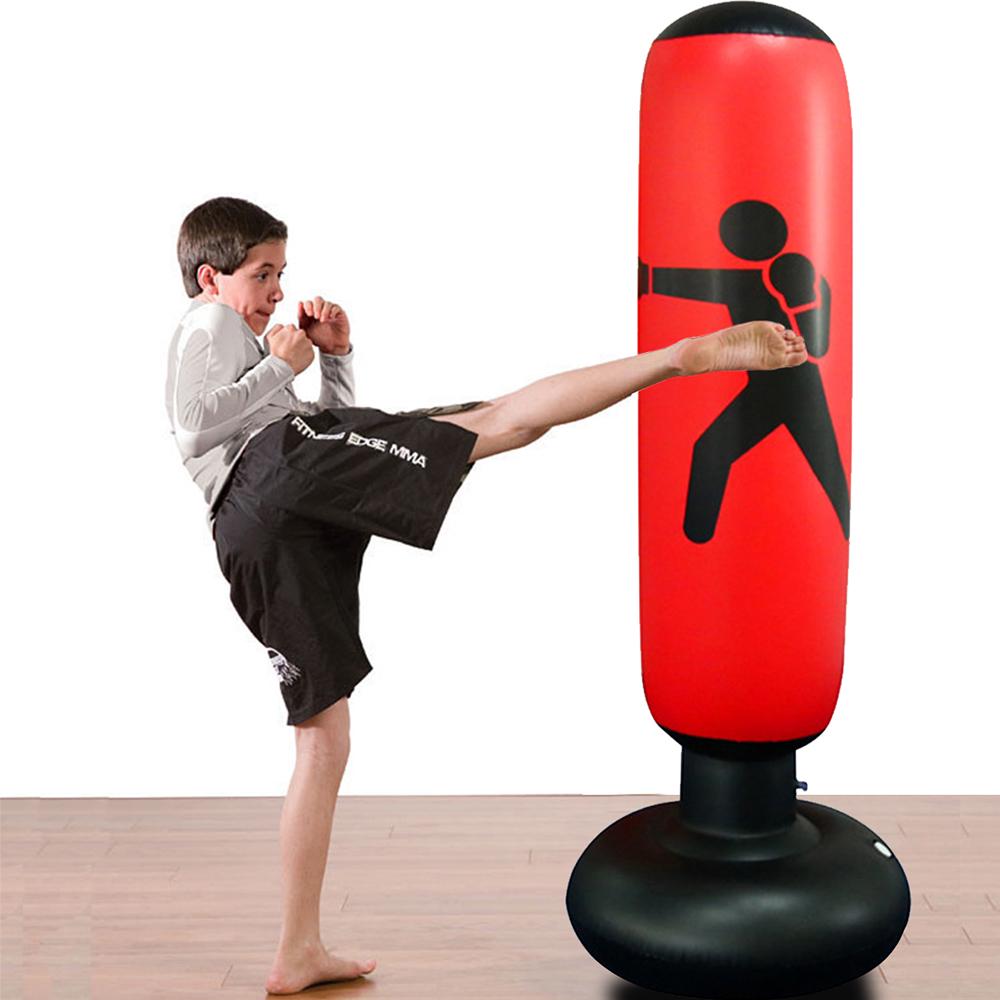 Надувная Фитнес Боксерская Колонна ПВХ Неваляшка Боксерский Мешок Игрушка для Снятия Стресса 1,6 м Оборудование для Домашнего Спортзала Идеально Подходит для Боксерских Тренировок и Воркаута