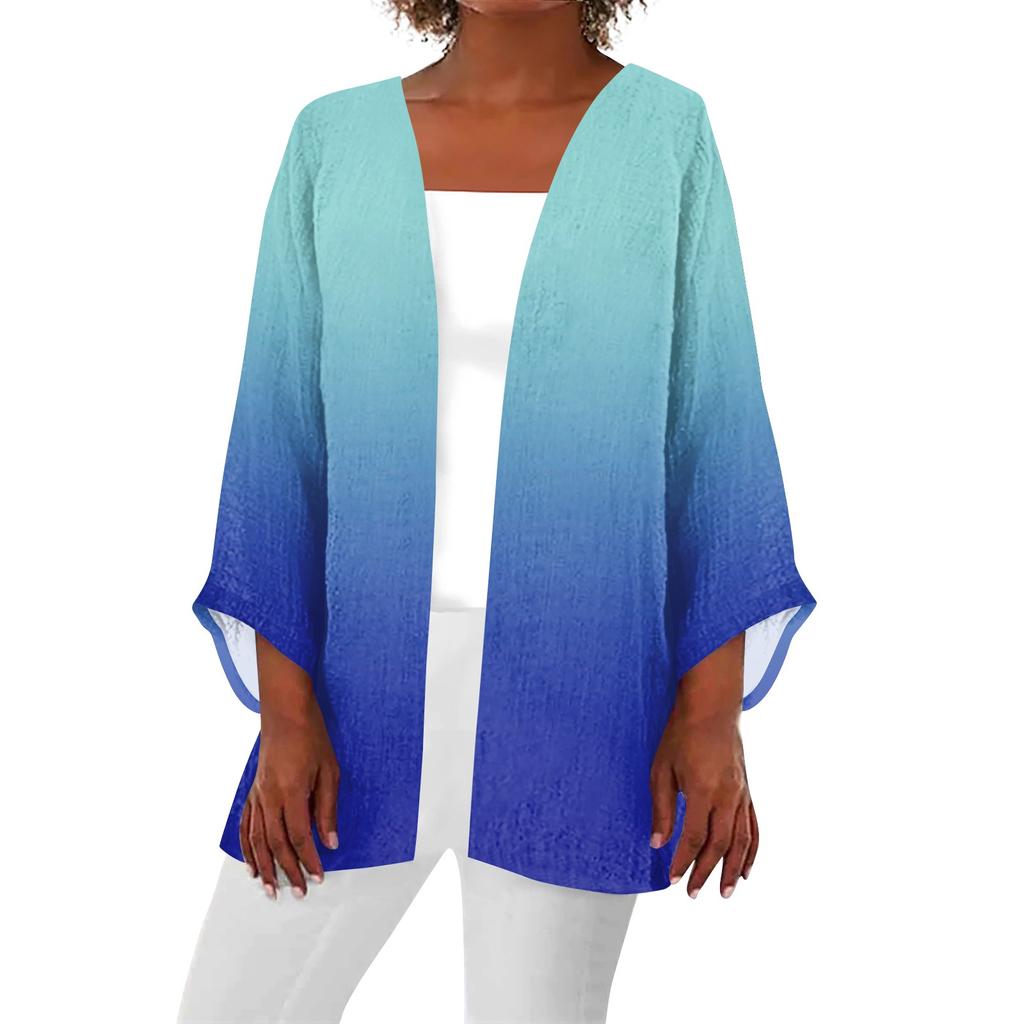 Женская повседневная модная легкая куртка средней длины с принтом в стиле ретро, ​​кардиган