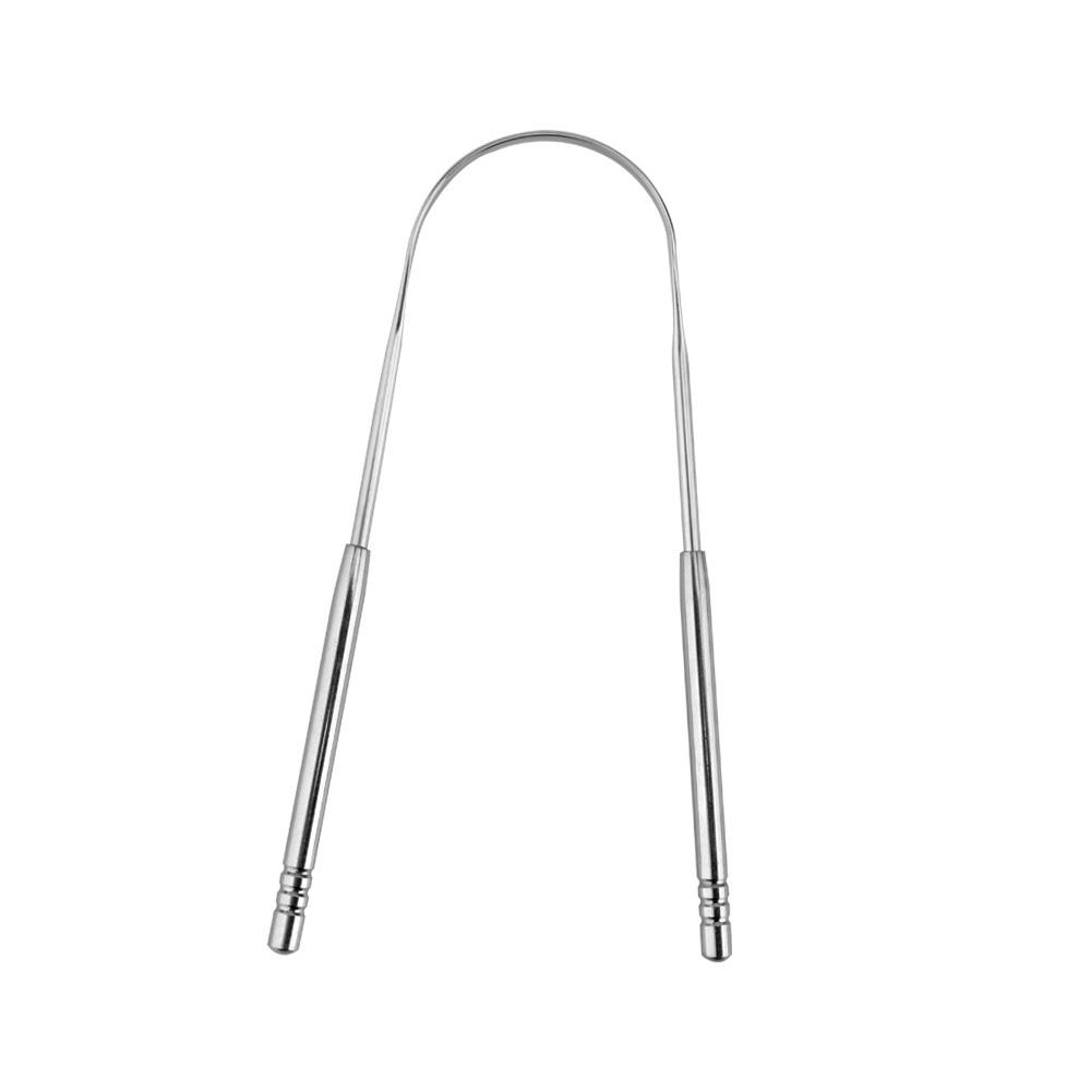 2Pcs Tongue Scraper Cleaner Stainless Steel Dental Fresh Breath Cleaning Oral