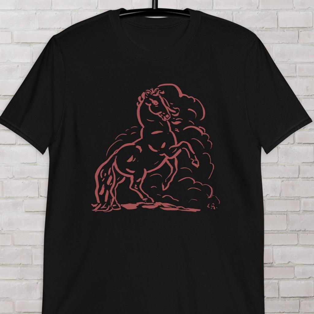 Horse graphic t-shirt, Rearing horse vintage illustration Leo Gestel, Minimalistic Artwork tee, expressionism style, gift for horse lovers