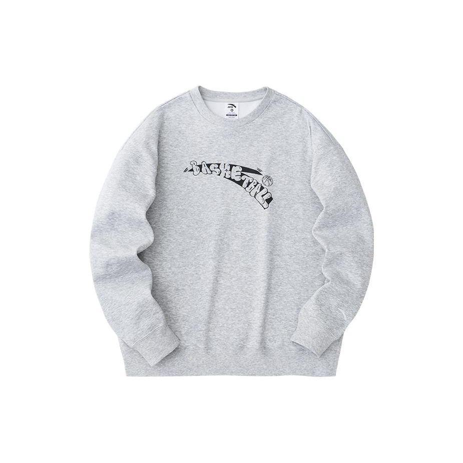 Anta Basketball Series Logo Letter Crewneck Sweatshirt Men Sweatshirt 952411714-3