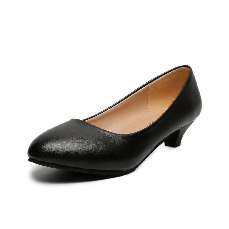 Женские новые роскошные туфли на среднем каблуке, черные туфли на толстом каблуке с круглым носком, туфли на высоком каблуке, деловая женская повседневная обувь на высоком каблуке