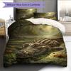 Crocodile Pattern Bedding Home Decoration Birthday Gift (1 * duvet cover + 2 * pillowcase, without core)
