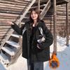 Womens Hooded Puffer Coat Thick Cotton Filled Winter Jacket Loose Fit Mid-Length Casual Outerwear