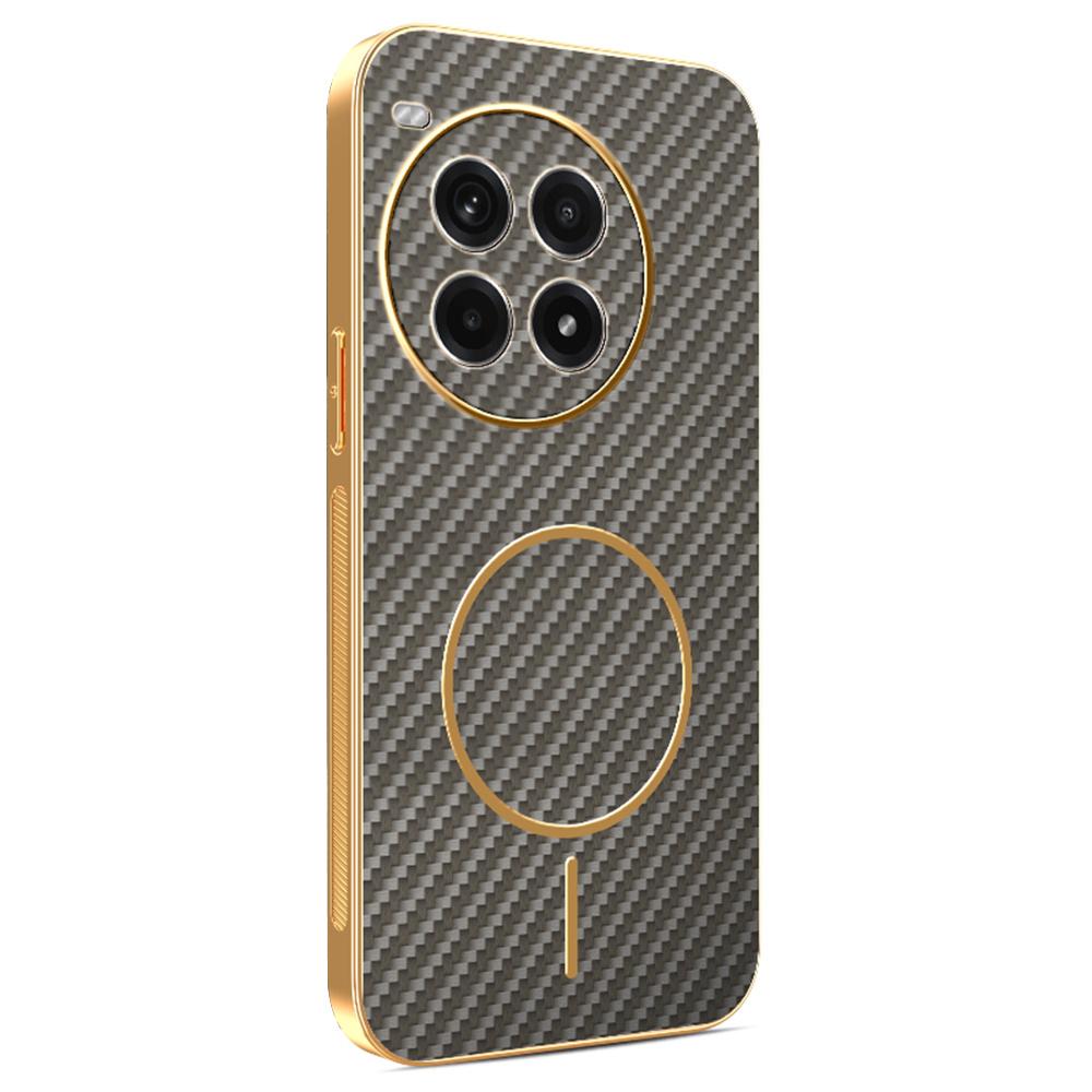 For OnePlus Ace 3 Pro 5G Phone Case Carbon Fiber Textured Electroplated TPU Back Cover