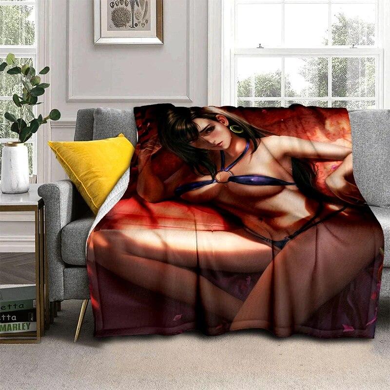 Hot Anime Sexy Girl Soft Plush Sofa Bed Throwing Cartoon Picnic Blankets Modern Flannel Blanket Gedruckt Bettdecke Geschenk Gift