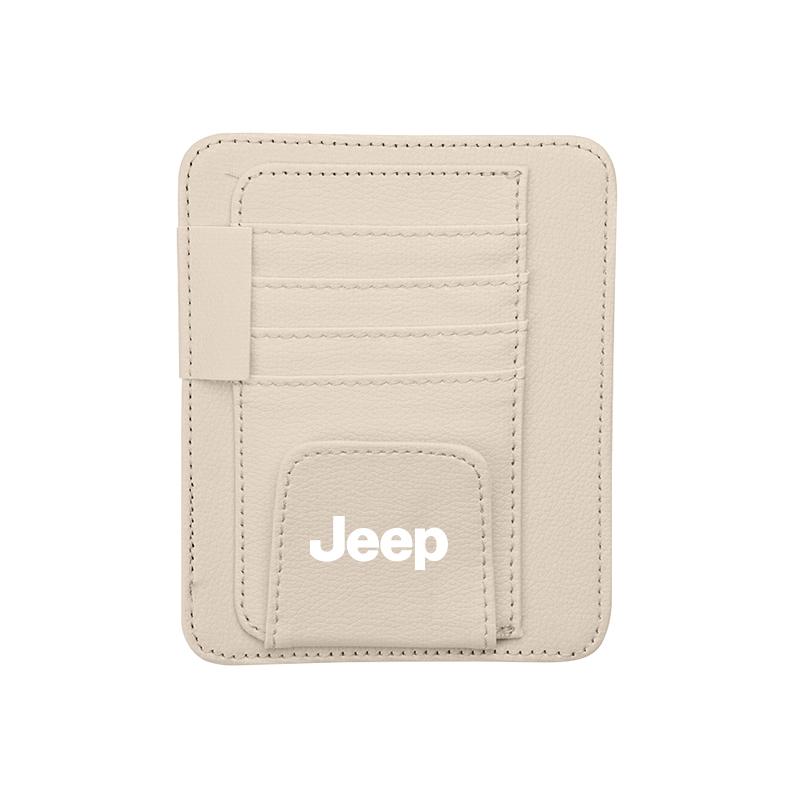 Car Sun Visor Organizer Card Storage Pocket Sunglasses Holder For Jeep Grand Cherokee Wrangler JK Gladiator Compass Renegade Pat