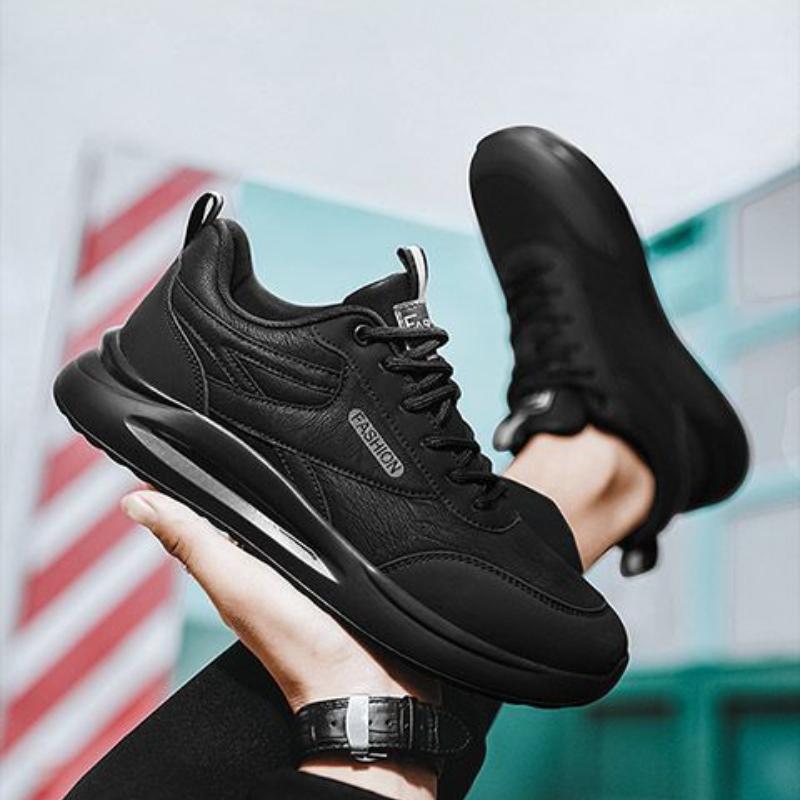 Fashion Trend Niche Hundred Casual Men's Board Shoes Leather Breathable Running Fitness Shock-absorbing Lightweight Wear Sports Shoes