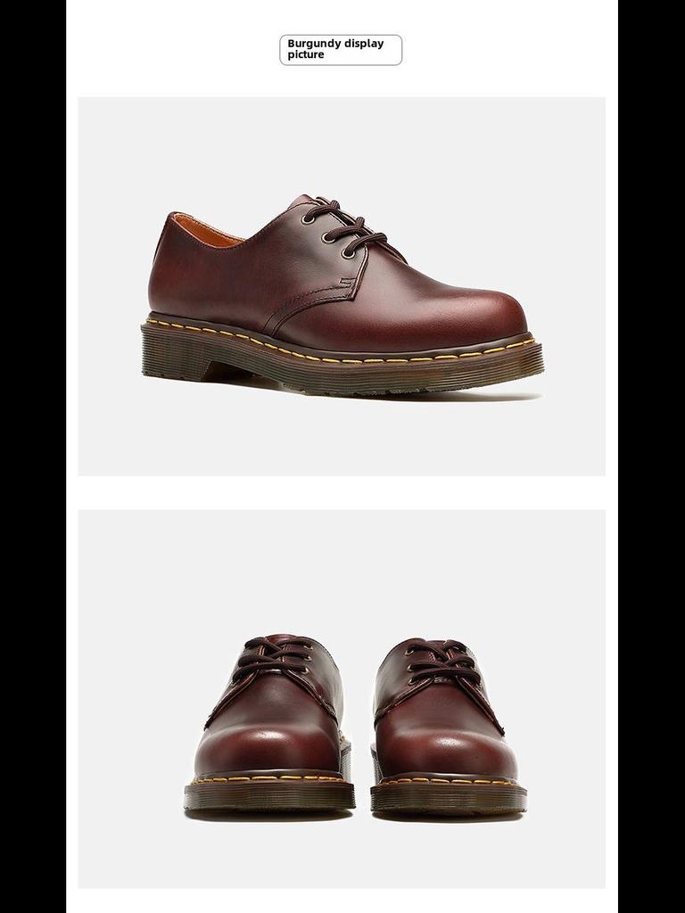 Women's Dr. Martin Japanese College Style Leather 1461 Shoes - Yang Mi Low-Top, Unisex 3-Hole Design