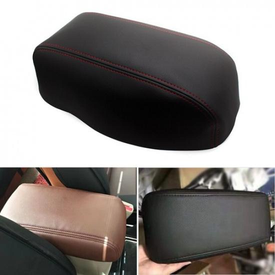 Black+Red Line Leather Armrest Center Console Lid Cover For Mazda 6 2006-2015