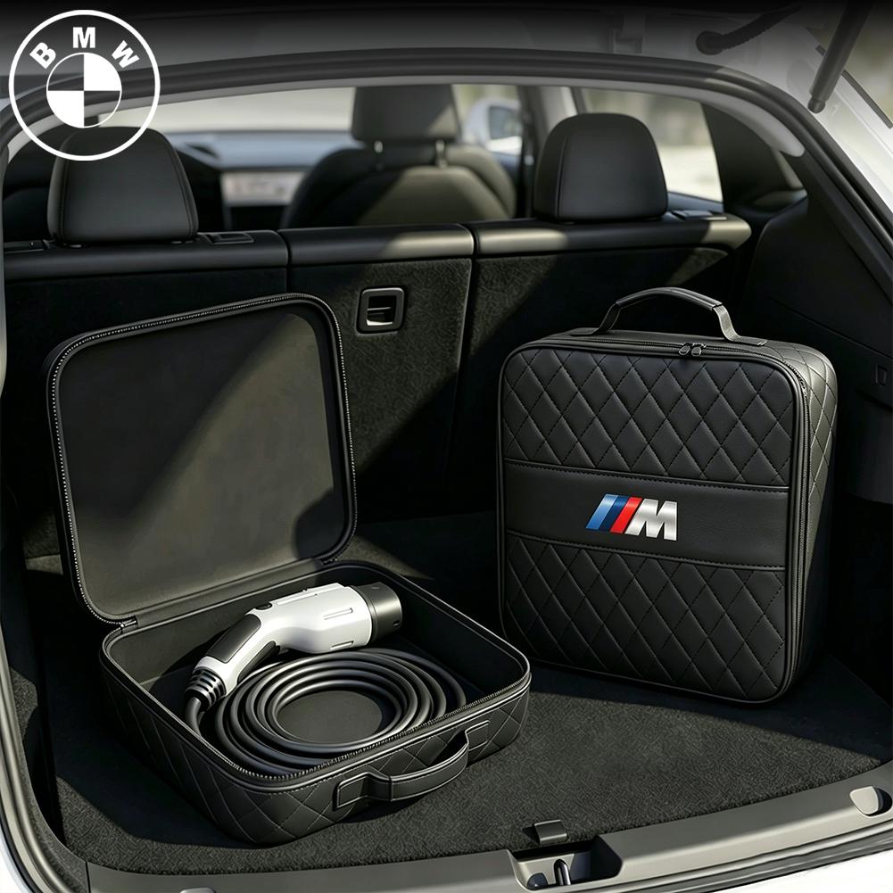 PU Leather Storage Bag For EV Charging Gun Magic Tape Stickers Accessories For BMW G80 G06 G07 G42 G14 G15 G16 F82 F20 F21 F83 M