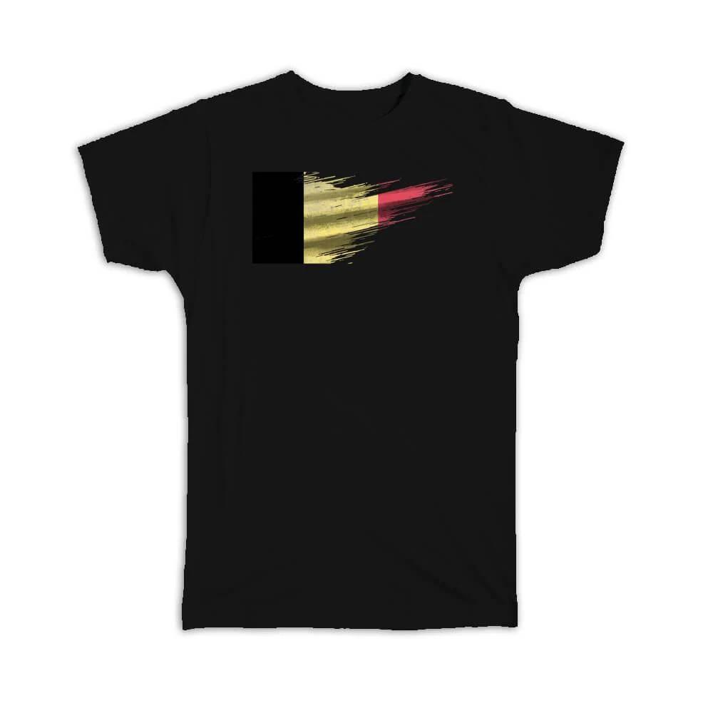Gift T-Shirt : Belgium Flag Modern Country Expat