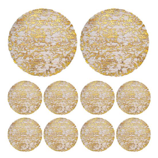 1/4/10 шт. Золотая сетчатая дорожка на стол Легко чистить Металлизированные фольгированные салфетки Свадебная вечеринка Праздничный декор обеденного стола