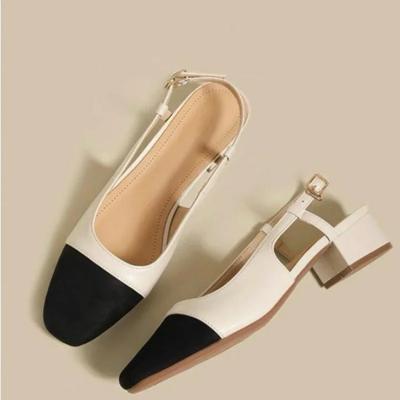 Новые летние женские босоножки, элегантные мюли на среднем каблуке, удобные офисные женские туфли на каблуках с пряжкой для женщин